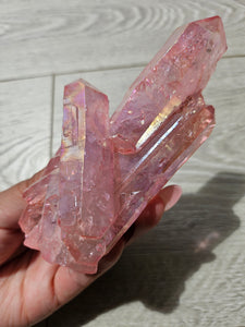 Pink Aura Quartz Cluster